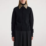 ROHE - Cheetah collar cardigan | black