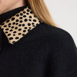 ROHE - Cheetah collar cardigan | black