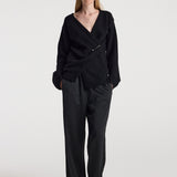 ROHE - Off - shoulder wrap cardigan | black
