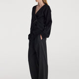 ROHE - Off - shoulder wrap cardigan | black