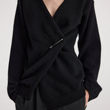 ROHE - Off - shoulder wrap cardigan | black