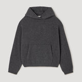 ROHE - Hooded kangeroo jumper | dark grey melange