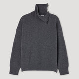 ROHE - Turtleneck with raw details | dark grey melange