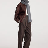 ROHE - Knitted mouliné scarf | anthracite melange