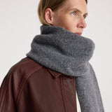 ROHE - Knitted mouliné scarf | anthracite melange
