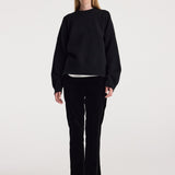 ROHE - Cigarette leg velvet tailored trousers | black