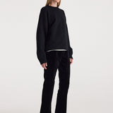 ROHE - Cigarette leg velvet tailored trousers | black