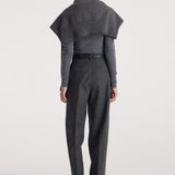 ROHE - Daria - Single pleat straight leg trousers | grey slub