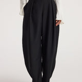 ROHE - Puck - Sculptural cumberband trousers | black