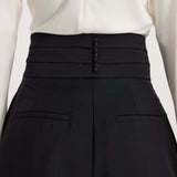 ROHE - Puck - Sculptural cumberband trousers | black