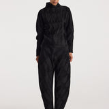ROHE - Plissé satin trousers | black