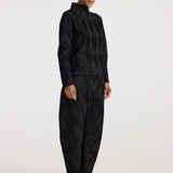 ROHE - Plissé satin trousers | black