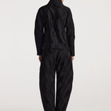 ROHE - Plissé satin trousers | black