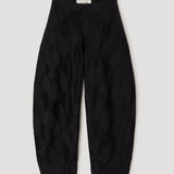 ROHE - Plissé satin trousers | black