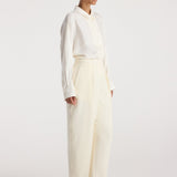 ROHE - Puck - Sculptural bouclé tailored trousers | cream