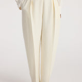 ROHE - Puck - Sculptural bouclé tailored trousers | cream