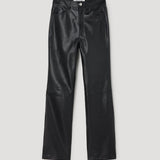ROHE - High - waist straight leather trousers | black
