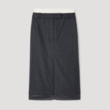 ROHE - Boxer detailed skirt | dark grey melange