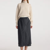 ROHE - Boxer detailed skirt | dark grey melange