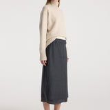 ROHE - Boxer detailed skirt | dark grey melange