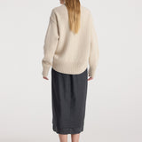 ROHE - Boxer detailed skirt | dark grey melange