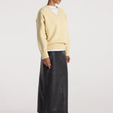 ROHE - Elongated leather skirt | black