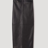 ROHE - Elongated leather skirt | black