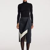 ROHE - Sculptural double - satin skirt | black/white