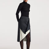 ROHE - Sculptural double - satin skirt | black/white