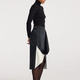 ROHE - Sculptural double - satin skirt | black/white