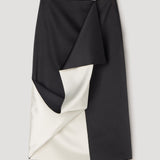 ROHE - Sculptural double - satin skirt | black/white