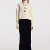 ROHE - Fluid velvet skirt | black