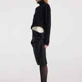 ROHE - Double waistband skirt | black