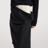 ROHE - Double waistband skirt | black