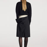 ROHE - Double waistband skirt | black