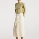 ROHE - Double - faced fringe skirt | off white