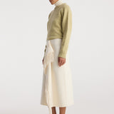 ROHE - Double - faced fringe skirt | off white