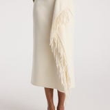 ROHE - Double - faced fringe skirt | off white