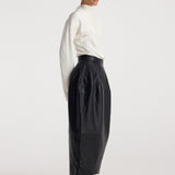 ROHE - Sculptural leather skirt | black