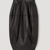 ROHE - Sculptural leather skirt | black