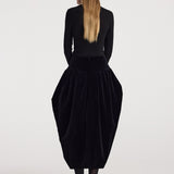 ROHE - Sculptural volume velvet skirt | black