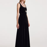 ROHE - Scoop - neck velvet dress | black
