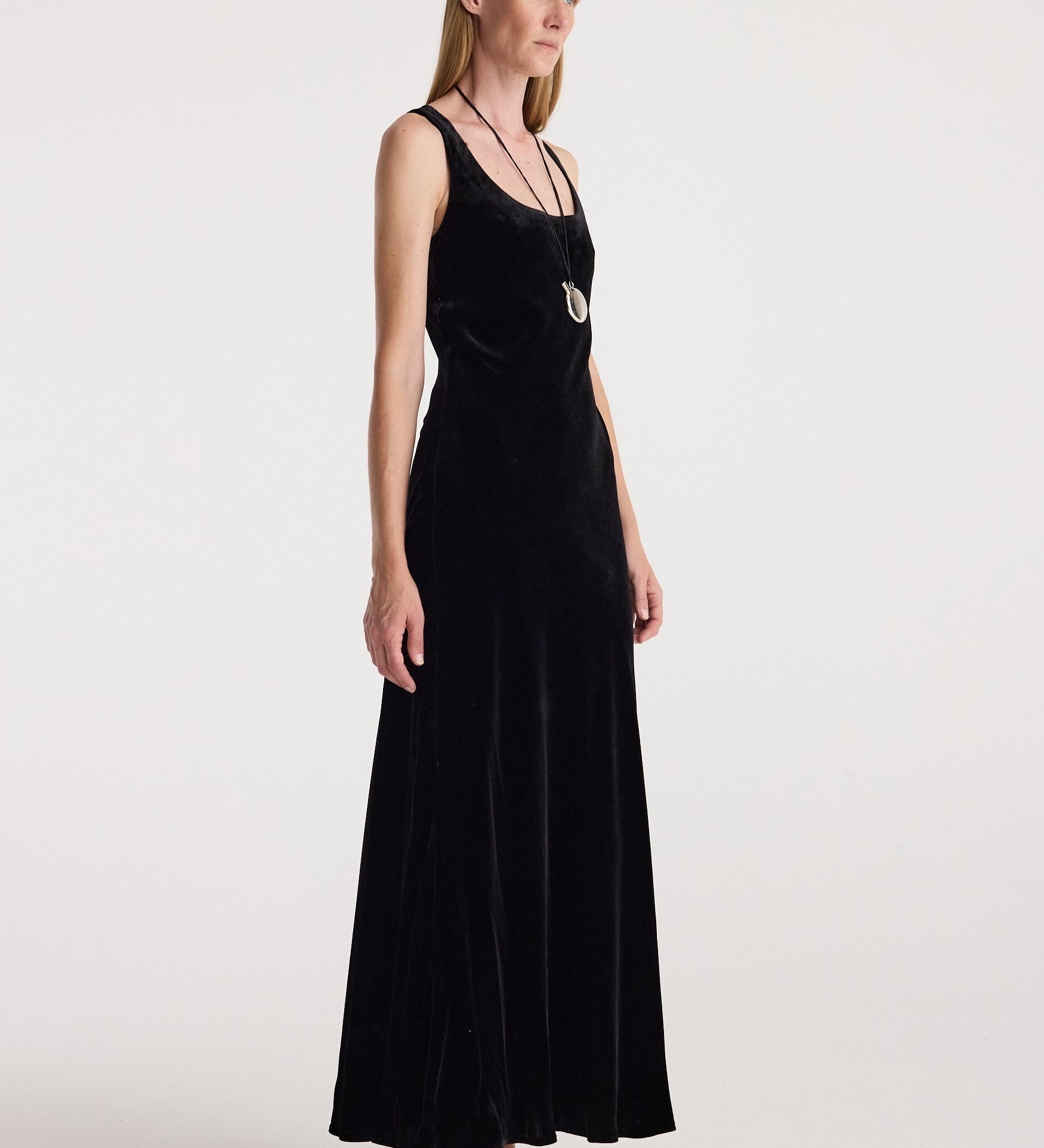ROHE - Scoop - neck velvet dress | black