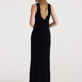 ROHE - Scoop - neck velvet dress | black