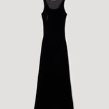 ROHE - Scoop - neck velvet dress | black