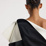 ROHE - Sculptural double - satin off - shoulder dress | black/white