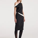 ROHE - Sculptural off - shoulder dress | black