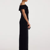 ROHE - Sculptural off - shoulder velvet gown | black