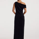 ROHE - Sculptural off - shoulder velvet gown | black