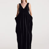 ROHE - Sculptural volume velvet dress | black